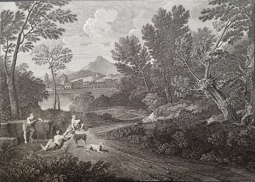 Paysage idyllique par graveur
