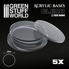 5x Socles Acryliques ROND 55mm TRANSPARENT - Modelisme Figurines Bases Infinity