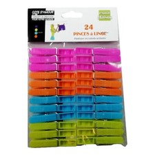 24 X Pinces à Linge Colorées