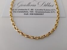 18K OR JAUNE Chaîne Rolò Solide COLLIER Massif Maille Femme 750%/1000 En Italie
