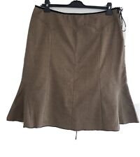 CHINE Collection Women's Grey Wool Blend Herringbone A-Line Skirt. Size 4, UK 14