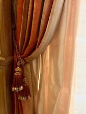 Lot Pièce de soie sauvage  exceptionnelle Pêche   21 Mètres Largeur 135 cm utile