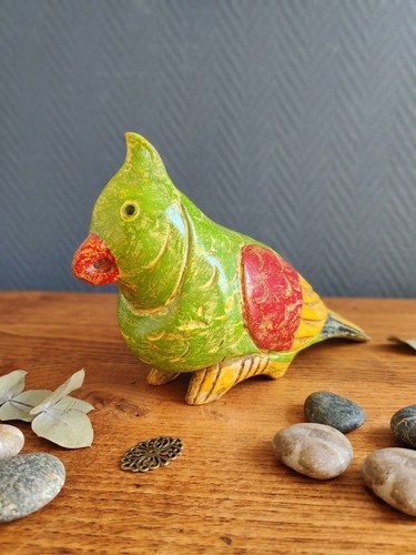 Grande sculpture perroquet - sculpture, en