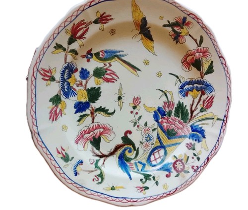 Assiette oiseau papillon
