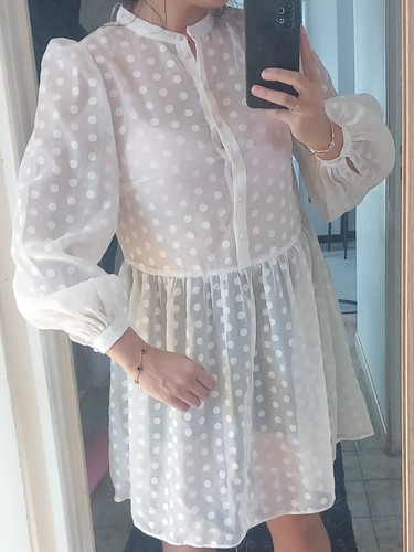 Robe trapèze blanche - robe, à