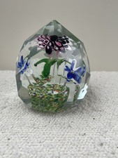 Ancien sulfure presse papier facetté