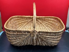 Panier ancien Osier Panier profond à Cueillette bon état 46 x 33 x 32 cm