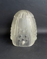Ancien globe tulipe lampe a poser verre moulé pressé art deco GEORGES LELEU 1930