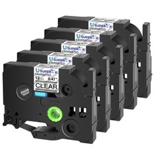 6/9/12/18/24/36mm Compatible Brother Black on Clear TZe TZ 111-161 Label PT-1200