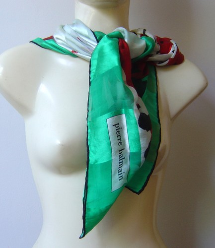 Foulard soie vintage - foulard,