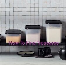 S4) BRAND NEW TUPPERWARE MODULAR MATES RECTANGLE BLACK LID AIRTIGHT STORAGE