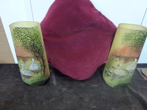 Paire vases aux cygnes - paire,