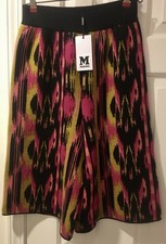 NWT M Missoni Italian Culottes S Sweater Skirt Black Pink Gold Zigzag Knit Pants