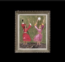 Tableau ancien gouache scène