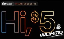 $5/month 60$/year Helium Mobile Miami Plan Unlimited  ESIM