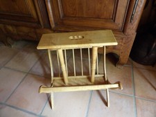 Old wooden magazine rack, newspapers, 1950s, cottage, sofa end