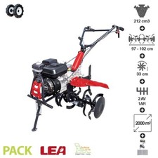 Motoculteur thermique avec roues pneumatiques travail 102cm vitesses 2AV-1AR