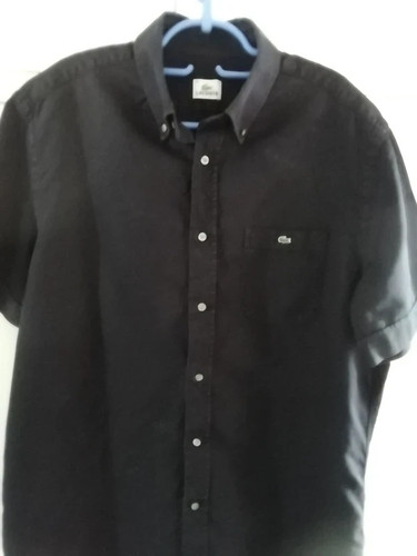 Chemise noire manches courtes