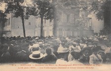 Old postcard 03 mills / souvenir of the coronation of monseigneur boutry / the catholics song