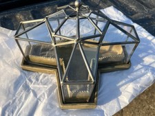 Hen Feathers Historical Replica Leaded Glass Terrarium Vintage HTF And Rare EUC!