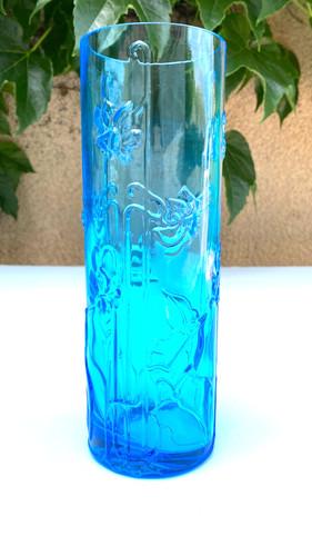 Ancien vase rouleau bleu - ancien,