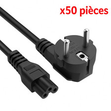 🔌 Lot 50x Cordon Secteur UE IEC C5 Tripolaire Pour Chargeur PC Portable ✅