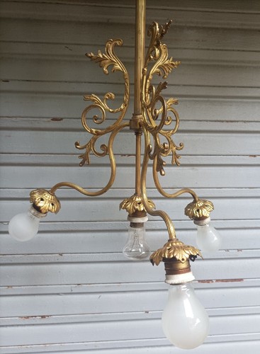 Ancien lustre xixe 4 feux - lustre, s.