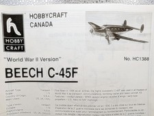 1/72 SCALE HOBBYCRAFT BEECH C-45F "EXPEDITOR" TRANSPORT PLANE PLASTIC MODEL KIT