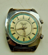 Vintage Beautiful Soviet Men Watch Poljot USSR Russian Wristwatch Polet Alarm