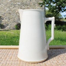 Antique Sarreguemines and Digoin White Shabby Earthenware Toilet Jug 22cm