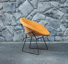 Vintage Knoll Bertoia Diamond Chair w/ Original Yellow Prestini Upholstery