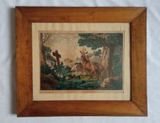 Cadre en noyer et gravure de