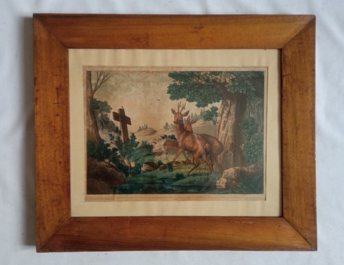 Cadre noyer gravure de - cadre,