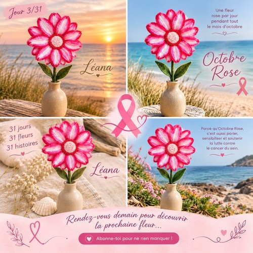 Fleur artificielle rose - , en