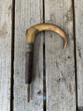 Ancien Pommeau De Canne En Corne 