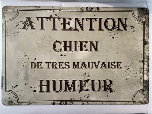 Plaque métallique attention - plaque,