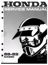 MANUEL ATELIER REVUE RÉPARATION PDF HONDA NX NX650 1988 1989