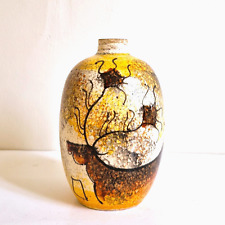 Nice Vallauris ceramic vase signed JM with rock decoration circa 1960.