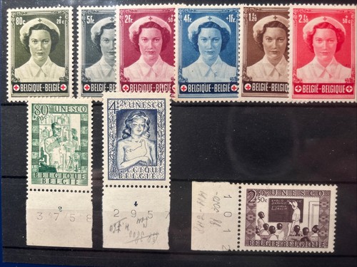 Timbres belgique unesco 1951 - belgique,,