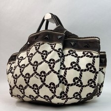 Loewe Nappa Aile Canvas Leather Rope Handbag Good Used A4 Size