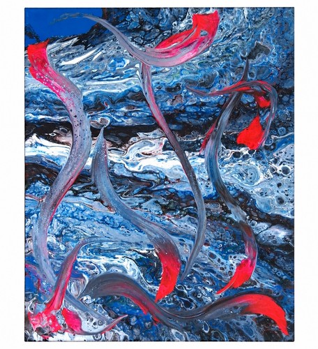 Tableau abstrait acrylique - , –