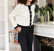 Gilet crème & noir avec laine M/L Neuf