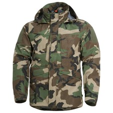 Pentagon Hurricane Shell Veste Hommes Encapuchonné Pêche Randonnée Woodland Camo