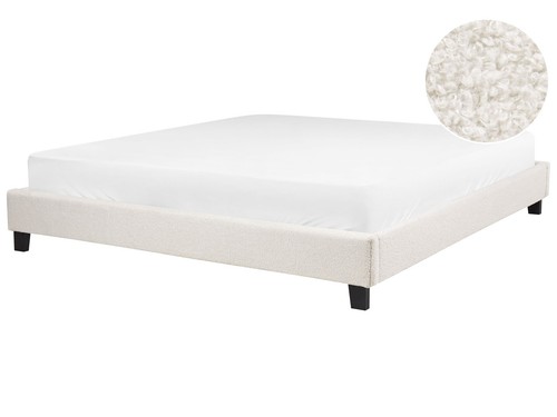 Lit double bouclé moderne - lit,
