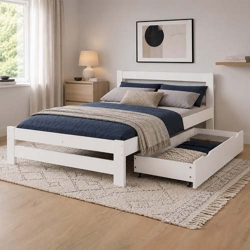 Lit bois double 140x200 - en,