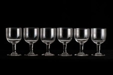 6 Verres Ballon Anciens en Verre Soufflé