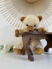 2⚜️Old Teddy Bear Plush Ajena Blanket Vintage Made In France Height 30cm