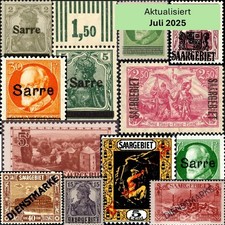 Saargebiet mint stamp service selection Michel 1-205 never hinged MNH