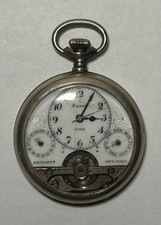 Hebdomas  8 Day  Pocket Watch Center Sweep Hand, Day & Month Calendar Bennett NY
