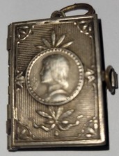 France Antique Miniature Book Pendant La Vie De Joan of Arc